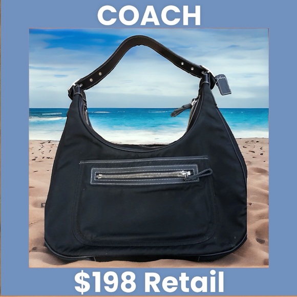 Coach Black Nylon Boho Bag with Leather Trim M32-4448 EUC Y2K - Picture 5 of 15